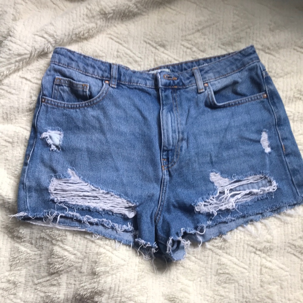 High waisted jean shorts